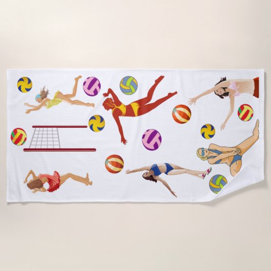 Serviette de plage de volleyball de plage (Devant)