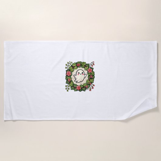 Serviette De Plage Débardeur d'illustration de fantôme mignon mais Éf (Devant)