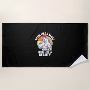 Serviette De Plage Débardeur Licorne Bodybuilding
