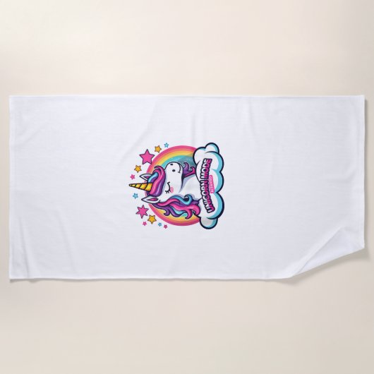 Serviette De Plage Débardeur Licorne Mode Activé (Devant)