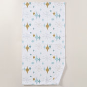 Serviette De Plage Début atomique milieu du siècle moderne Aqua Gold (Devant)
