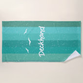 Serviette De Plage Dechand Yacht Crew Plaisir Blue Voile (Devant)