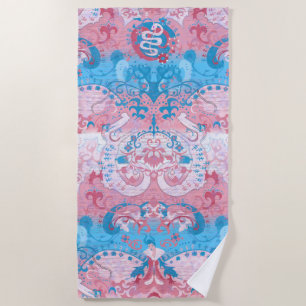 Serviette De Plage Déchets de dragon transgenre - Couleur du drapeau
