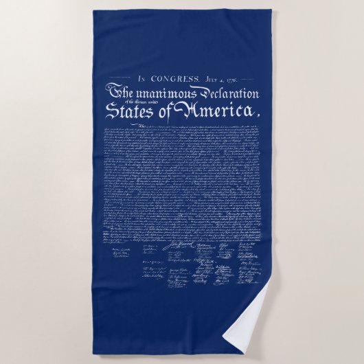 Serviette De Plage Déclaration d'indépendance des États-Unis (Devant)