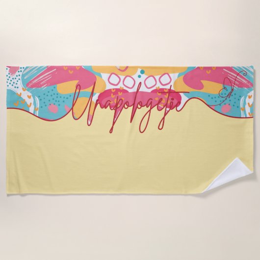 Serviette De Plage Déclaration Féminine Audacieuse Sans Excuse (Devant)