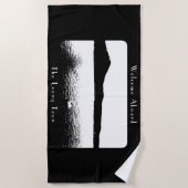 Serviette De Plage Décor de bateau moderne personnalisé Noir Blanc Po (Devant)