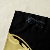 Serviette De Plage Décor de luxe sur or & noir, Monogramme (En situation)