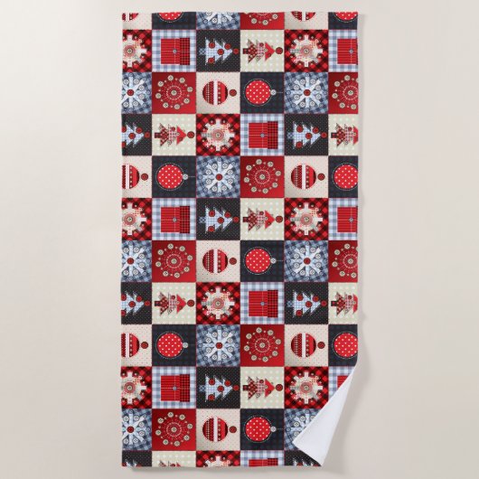 Serviette De Plage Décor de Noël (Devant)