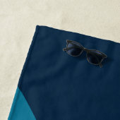 Serviette De Plage Décor de style rétro des vagues (En situation)