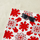 Serviette De Plage Décor de vacances flocon de neige rouge (En situation)