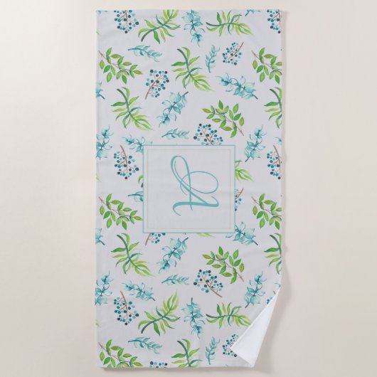 Serviette De Plage Décor Mariage Fleur sauvage bleu bleu (Devant)