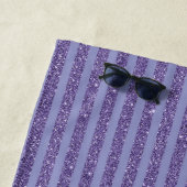 Serviette De Plage Deep Amethyst Glitter Style Horizontal Stripes  (En situation)