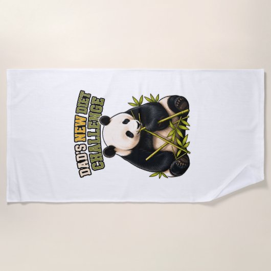 Serviette De Plage Défi de régime de panda drôle (Devant)
