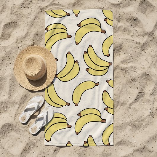 Serviette De Plage Défilé de bananes jaune beurre
