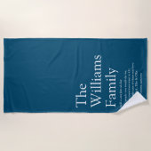 Serviette De Plage Définition de votre famille Fun Blue Modern (Devant)