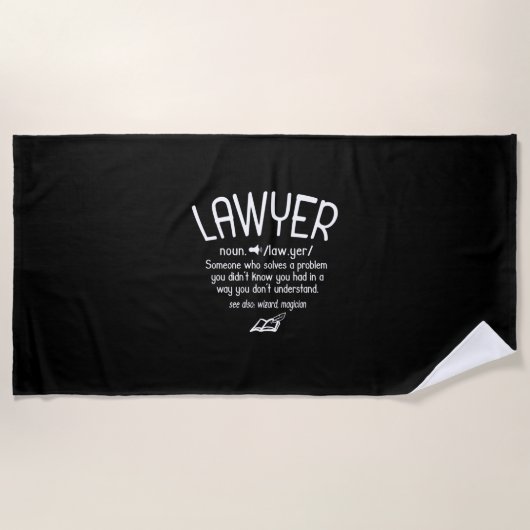 Serviette De Plage Définition drôle de l'avocat (Devant)