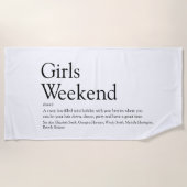 Serviette De Plage Définition du week-end pour filles personnalisées (Devant)