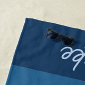 Serviette De Plage Dégradé ombré bleu (En situation)