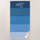 Serviette De Plage Dégradé ombré bleu (Devant)