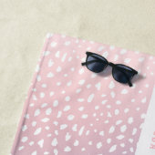 Serviette De Plage Dégradé pastel et spot avec rayure personnalisée (En situation)