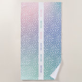 Serviette De Plage Dégradé pastel et spot avec rayure personnalisée (Devant)