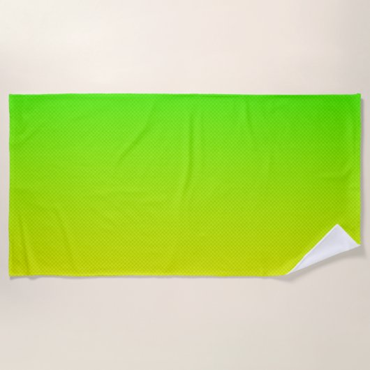 Serviette De Plage Dégradé vert et jaune du néon (Devant)