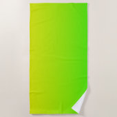 Serviette De Plage Dégradé vert et jaune du néon (Devant)
