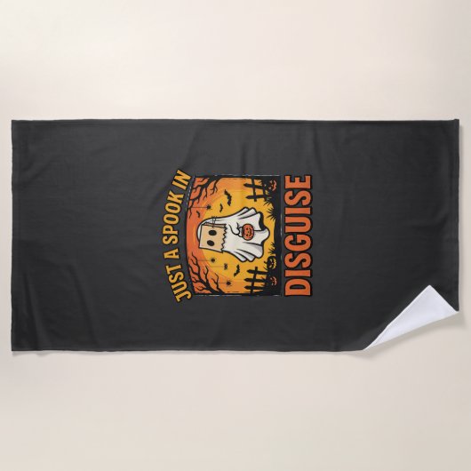 Serviette De Plage Déguisement de fantôme Halloween (Devant)