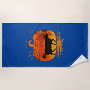 SERVIETTE DE PLAGE DÉGUISEMENT DE VACHE POUR HALLOWEEN CITROUILLE SAI