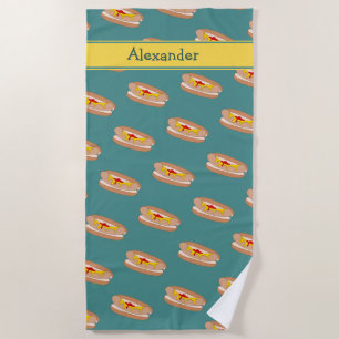 Serviette De Plage Dégustation savoureuse de chiens chauds - Votre no
