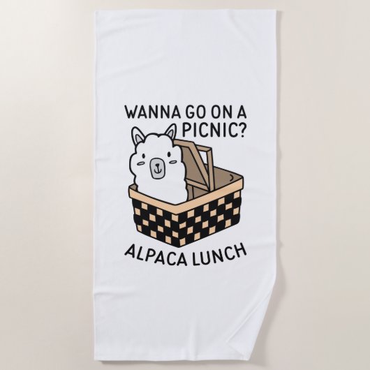 Serviette De Plage Déjeuner Alpaca (Devant)