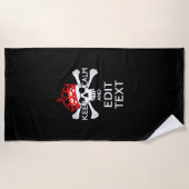 Serviette De Plage Demandez à votre texte de garder calme Crossbones (Devant)