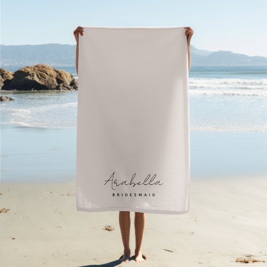 Serviette De Plage Demoiselle d'honneur | Écriture Moderne Minimalist