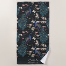 Demoiselle d'honneur élégante Paon et Fleur Noir