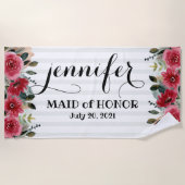 Serviette De Plage Demoiselle d'honneur Enterrement de vie de jeune f (Devant)