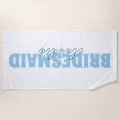 Serviette De Plage Demoiselle d'honneur Nom personnalisé Filleul Blan (Devant)