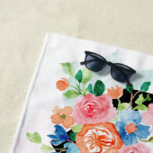 Serviette De Plage Demoiselle d'honneur personnalisée à l'ancre flora (En situation)