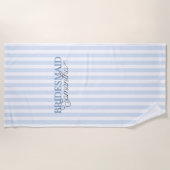 Serviette De Plage Demoiselle d'honneur personnalisée avec des rayure (Devant)