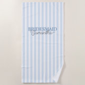 Serviette De Plage Demoiselle d'honneur personnalisée avec des rayure (Devant)