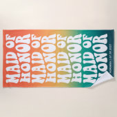 Serviette De Plage Demoiselle d'honneur Rétro Ombré Enterrement de vi (Devant)