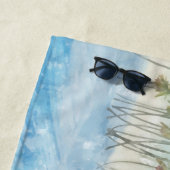 Serviette De Plage Demoiselle Tropical Palms Neon | Monogram (En situation)