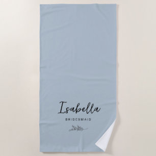 Serviette De Plage Demoiselles d'honneur Bleu Assourdi avec Botanique