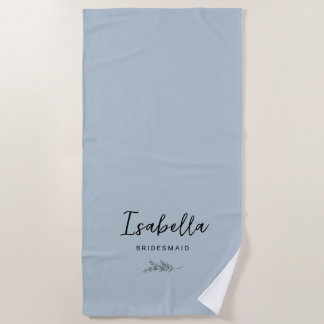 Serviette De Plage Demoiselles d'honneur Bleu Assourdi avec Botanique