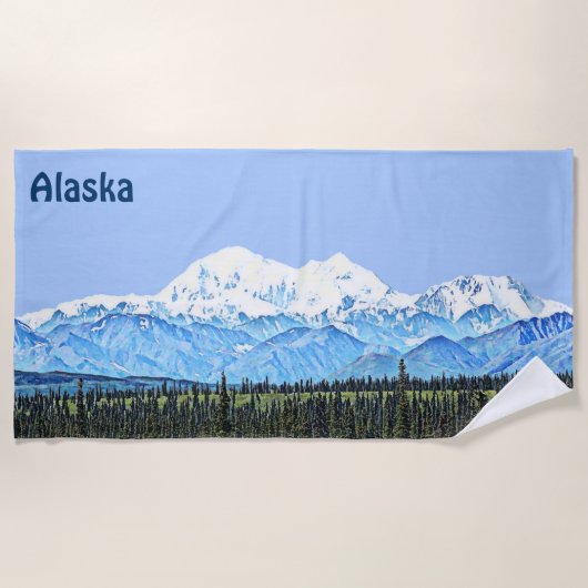 Serviette De Plage Denali (Mt. McKinley) (Devant)