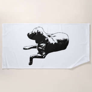 Serviette de plage d'encre de Labrador décontracté