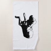 Serviette de plage d'encre de Labrador décontracté (Devant)