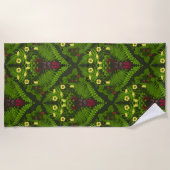 Serviette De Plage Dendroctones et fougères, feuilles verts (Devant)