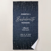 Serviette De Plage Denim Diamonds Moderne Bachelorette Week-end (Devant)