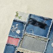 Serviette De Plage Denim Patchwork (En situation)