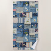 Serviette De Plage Denim Patchwork (Devant)